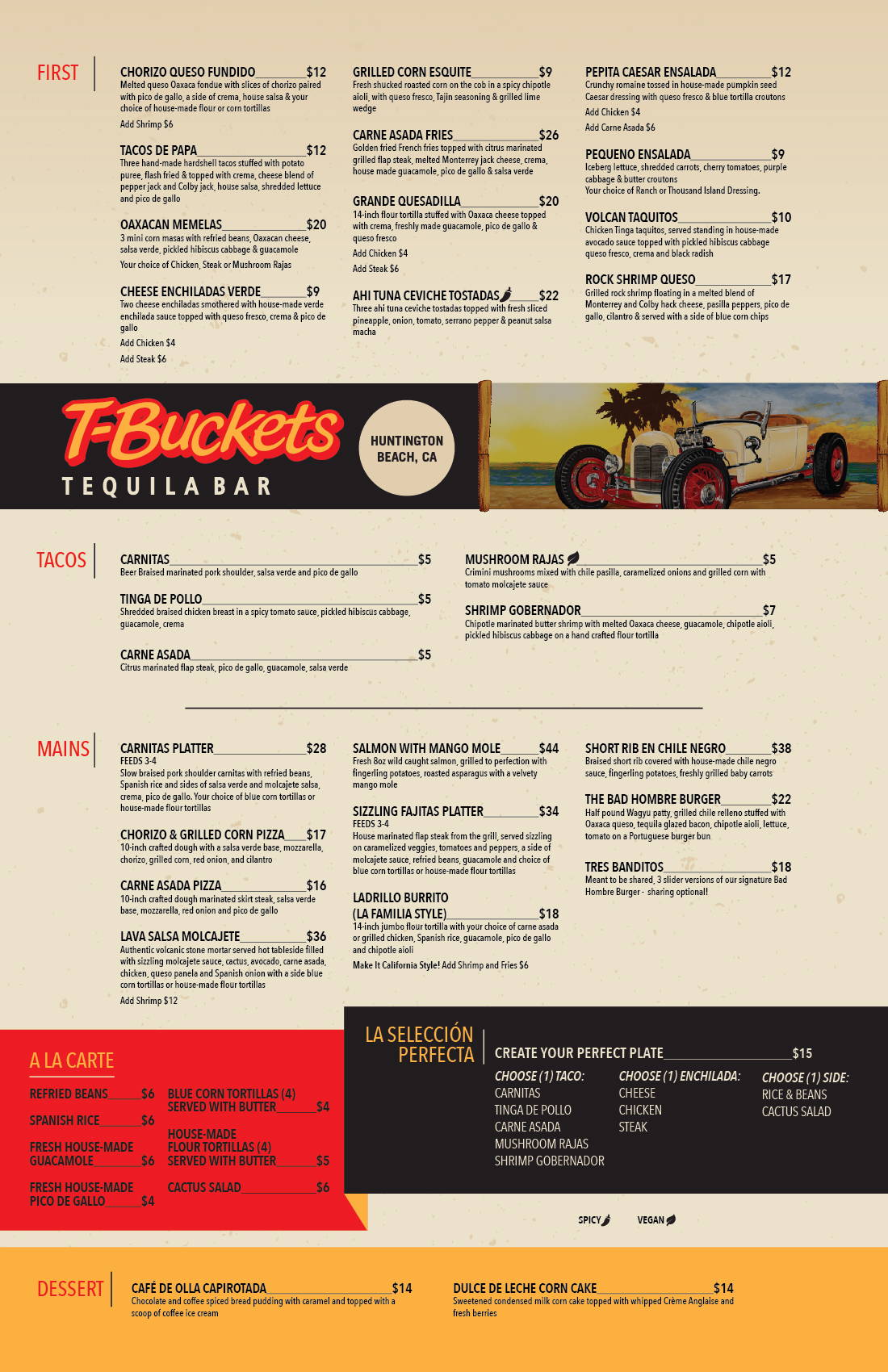 TBUCKETS MENU Hot Rods & Handguns